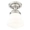 Z-Lite Vaughn Flush Mount, 1-Light, 10.5 In.W x 15.75 In.H, Brushed Nickel/Matte Opal 735F10-BN - alternate 4